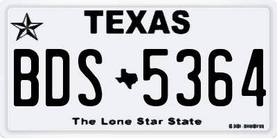 TX license plate BDS5364