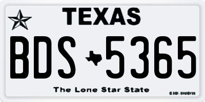 TX license plate BDS5365