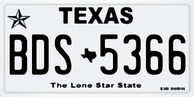 TX license plate BDS5366