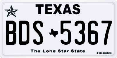 TX license plate BDS5367