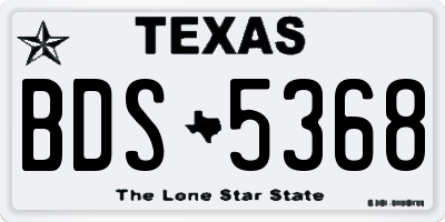 TX license plate BDS5368