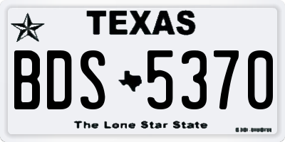 TX license plate BDS5370