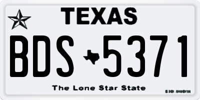 TX license plate BDS5371