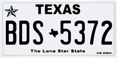 TX license plate BDS5372