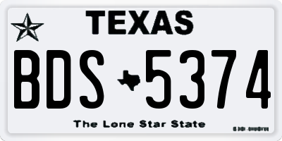 TX license plate BDS5374