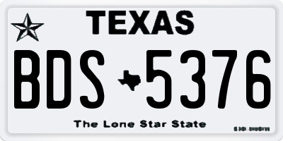 TX license plate BDS5376