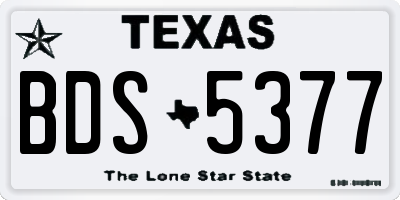 TX license plate BDS5377