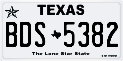 TX license plate BDS5382