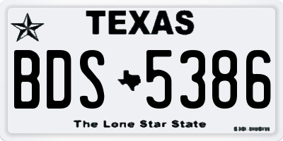 TX license plate BDS5386