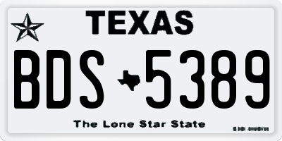 TX license plate BDS5389