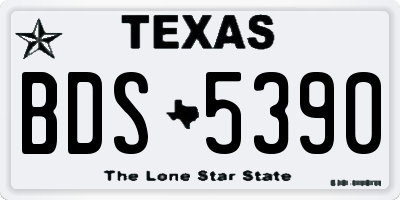 TX license plate BDS5390