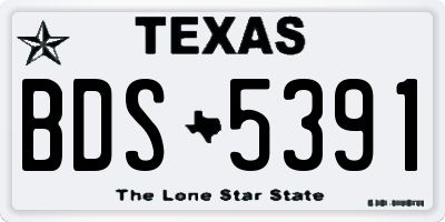 TX license plate BDS5391