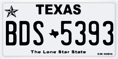 TX license plate BDS5393
