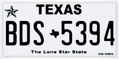 TX license plate BDS5394