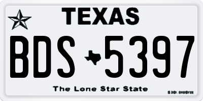 TX license plate BDS5397