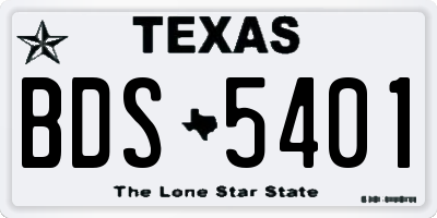 TX license plate BDS5401