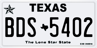 TX license plate BDS5402