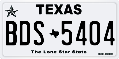 TX license plate BDS5404