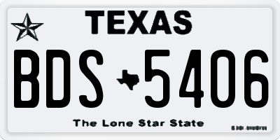 TX license plate BDS5406