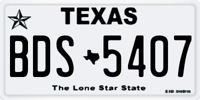 TX license plate BDS5407