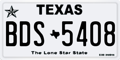 TX license plate BDS5408