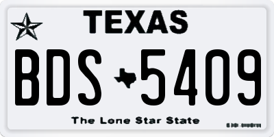 TX license plate BDS5409