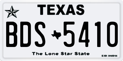 TX license plate BDS5410
