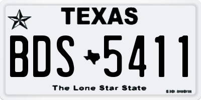 TX license plate BDS5411