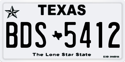 TX license plate BDS5412
