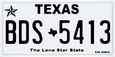 TX license plate BDS5413