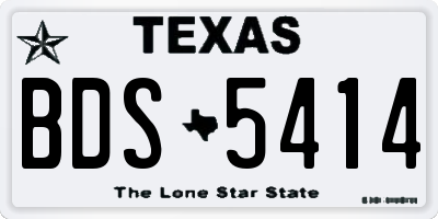 TX license plate BDS5414