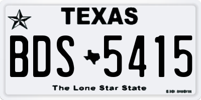 TX license plate BDS5415