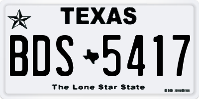 TX license plate BDS5417