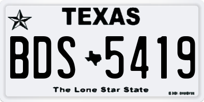 TX license plate BDS5419