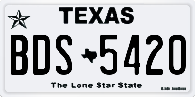 TX license plate BDS5420