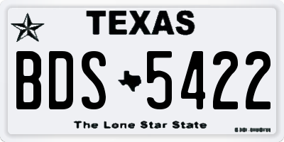 TX license plate BDS5422