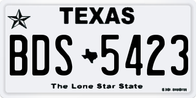TX license plate BDS5423