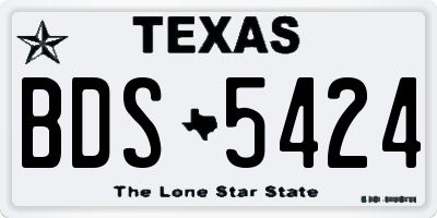 TX license plate BDS5424