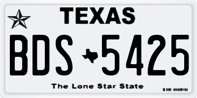 TX license plate BDS5425