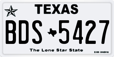 TX license plate BDS5427