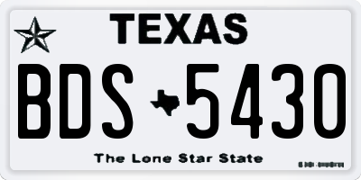 TX license plate BDS5430