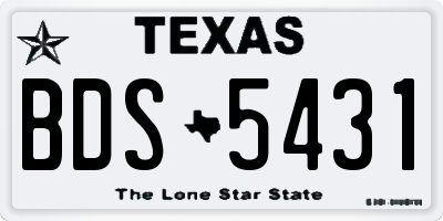TX license plate BDS5431