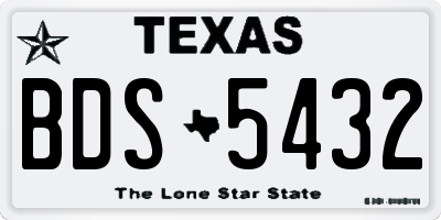 TX license plate BDS5432