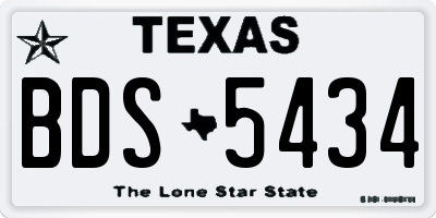 TX license plate BDS5434