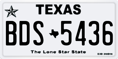 TX license plate BDS5436