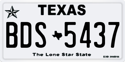 TX license plate BDS5437