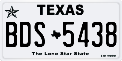TX license plate BDS5438