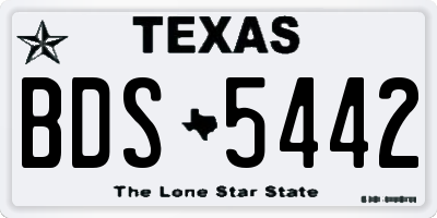 TX license plate BDS5442