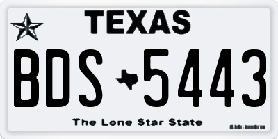 TX license plate BDS5443