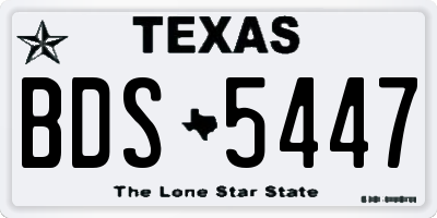 TX license plate BDS5447